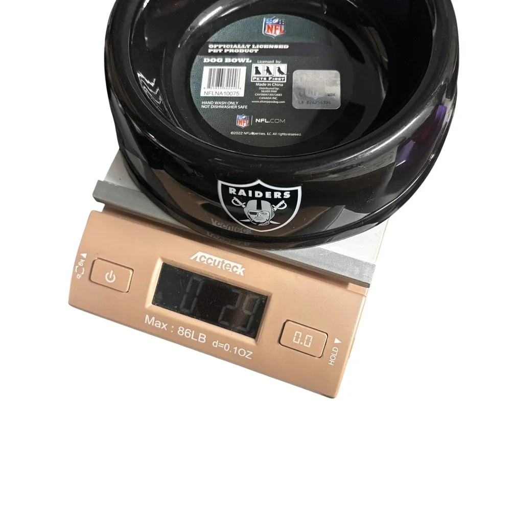 NFL Las Vegas Raiders Pets First Dog‎ Bowl Black Melamine Non-Slip NFLNA10075